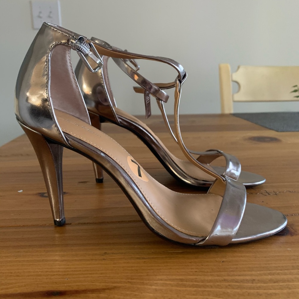 Calvin Klein metallic heels